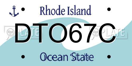 DTO67C Rhode Island License Plate