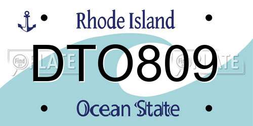 DTO809 Rhode Island License Plate