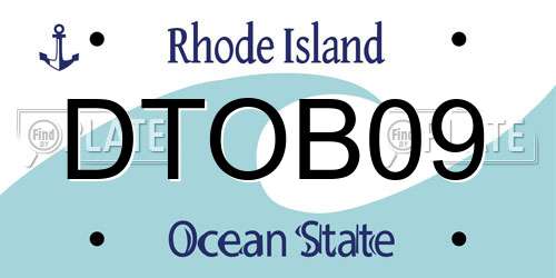DTOB09 Rhode Island License Plate