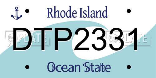 DTP2331 Rhode Island License Plate