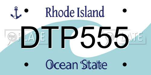 DTP555 Rhode Island License Plate