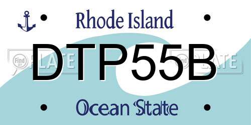 DTP55B Rhode Island License Plate
