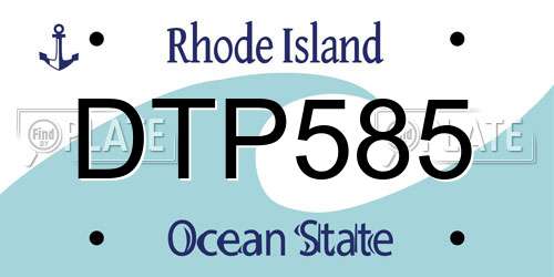 DTP585 Rhode Island License Plate