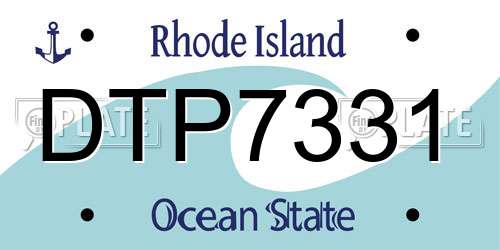 DTP7331 Rhode Island License Plate