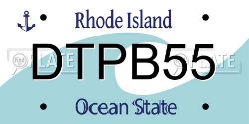 DTPB55 Rhode Island License Plate