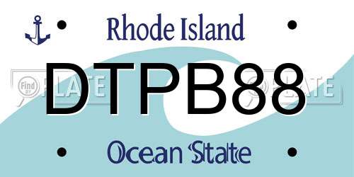 DTPB88 Rhode Island License Plate