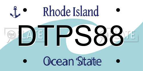DTPS88 Rhode Island License Plate
