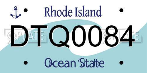 DTQ0084 Rhode Island License Plate