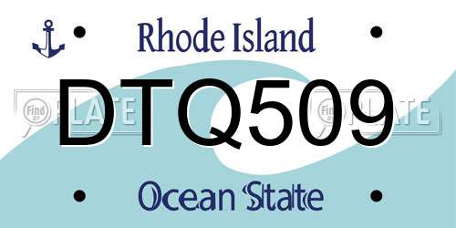 DTQ509 Rhode Island License Plate