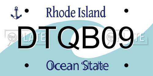 DTQB09 Rhode Island License Plate