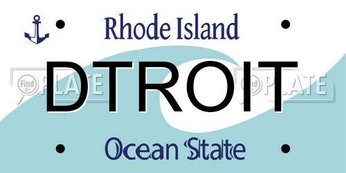 DTROIT Rhode Island License Plate