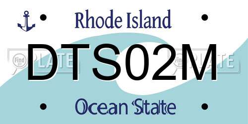 DTS02M Rhode Island License Plate