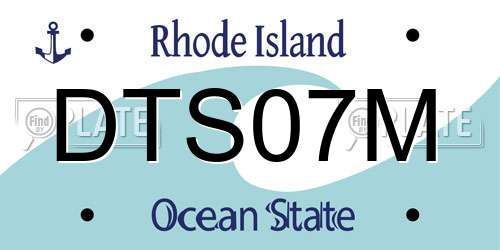 DTS07M Rhode Island License Plate