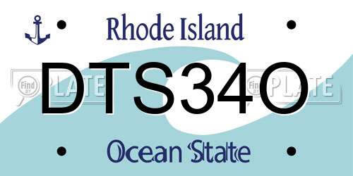 DTS34O Rhode Island License Plate