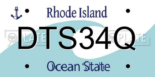 DTS34Q Rhode Island License Plate