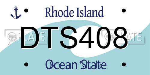 DTS408 Rhode Island License Plate
