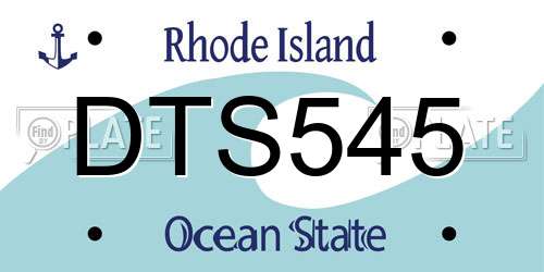 DTS545 Rhode Island License Plate
