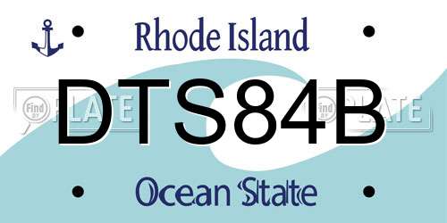 DTS84B Rhode Island License Plate