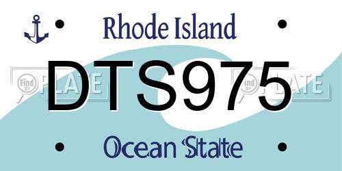 DTS975 Rhode Island License Plate