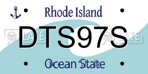 DTS97S Rhode Island License Plate