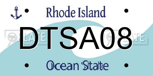 DTSA08 Rhode Island License Plate