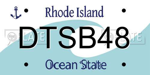 DTSB48 Rhode Island License Plate