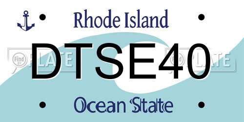 DTSE40 Rhode Island License Plate