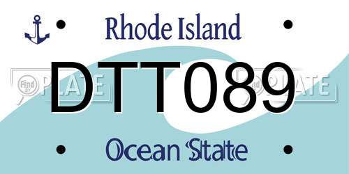 DTT089 Rhode Island License Plate