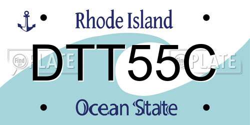 DTT55C Rhode Island License Plate