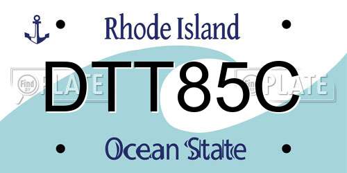 DTT85C Rhode Island License Plate