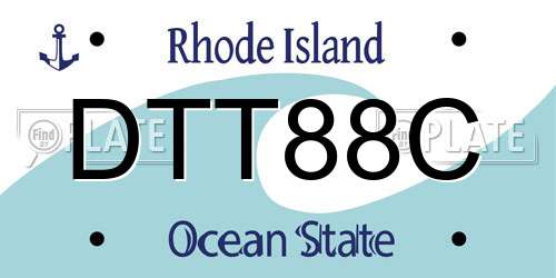 DTT88C Rhode Island License Plate