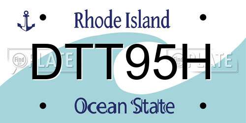 DTT95H Rhode Island License Plate