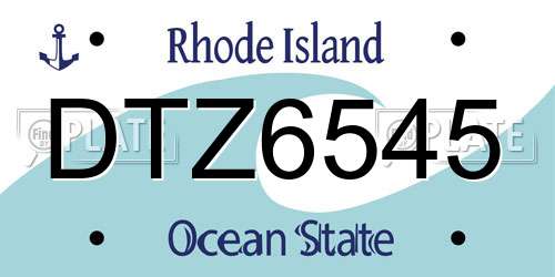 DTZ6545 Rhode Island License Plate
