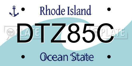 DTZ85C Rhode Island License Plate