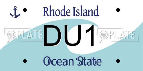 DU1 Rhode Island License Plate