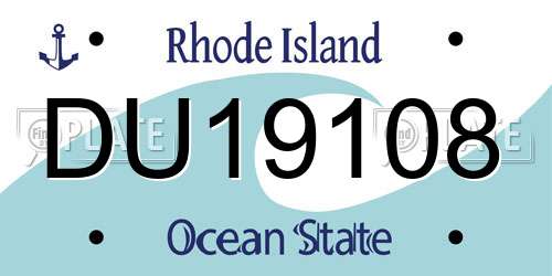 DU19108 Rhode Island License Plate