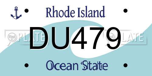 DU479 Rhode Island License Plate