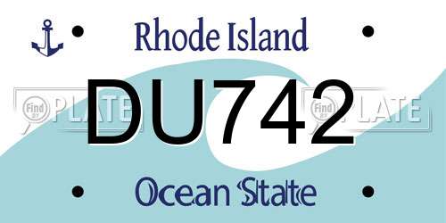 DU742 Rhode Island License Plate
