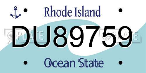 DU89759 Rhode Island License Plate