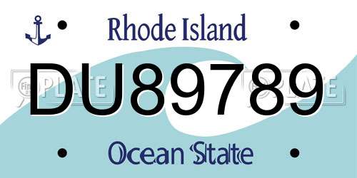 DU89789 Rhode Island License Plate