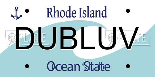DUBLUV Rhode Island License Plate