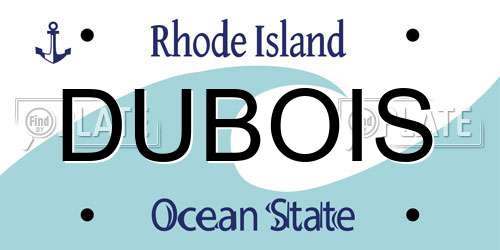 DUBOIS Rhode Island License Plate