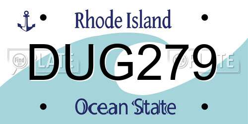 DUG279 Rhode Island License Plate