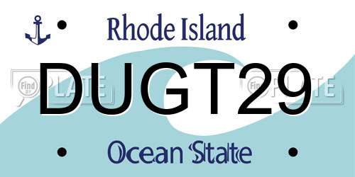 DUGT29 Rhode Island License Plate