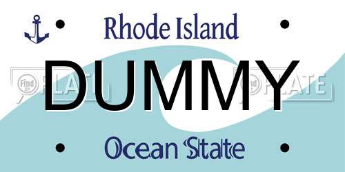 DUMMY Rhode Island License Plate