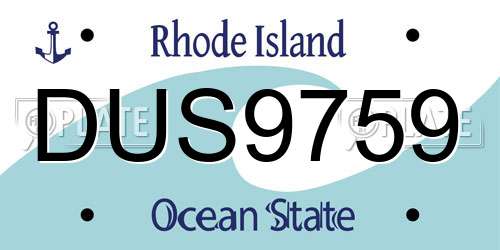 DUS9759 Rhode Island License Plate