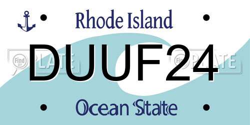 DUUF24 Rhode Island License Plate
