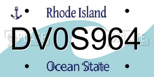 DV0S964 Rhode Island License Plate