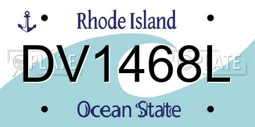 DV1468L Rhode Island License Plate