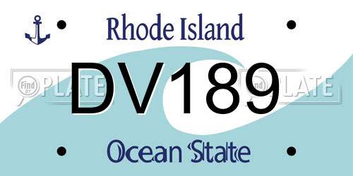 DV189 Rhode Island License Plate